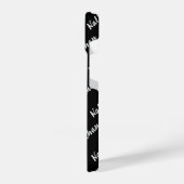 Zwart Matig Monogrammed Minimale Eenvoudige Klassi iPhone Hoesje (Linkerkant)