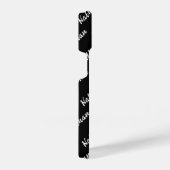 Zwart Matig Monogrammed Minimale Eenvoudige Klassi iPhone Hoesje (Rechterkant)