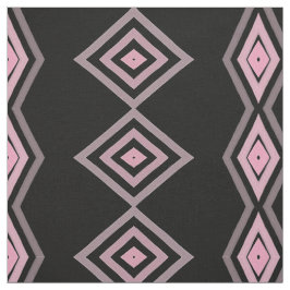Zwart Mauve en Roze Patterned Stof