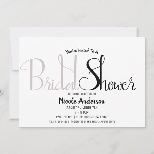 Zwart & Mauve Lila Script Modern Vrijgezellenfeest Kaart (Voorkant)