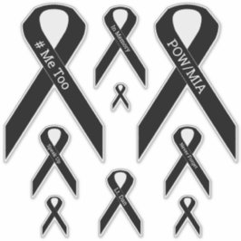 [Zwart] #ME TOO, POW/MIA Awareness Ribbon Vinyl Sticker