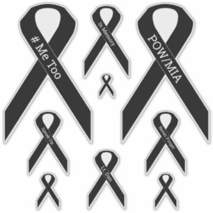 [Zwart] #ME TOO, POW/MIA Awareness Ribbon Vinyl Sticker