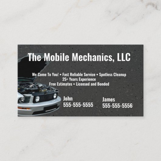 Zwart mechanisch Visitekaartje (Voorkant)