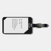 Zwart medisch klembord met stethoscoop bagagelabel (Achterkant horizontaal)