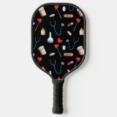 Zwart medisch patroon pickleball paddle (Achterkant)