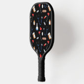 Zwart medisch patroon pickleball paddle (Links)