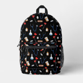 Zwart Medische Apparatuur Patroon Dokter Verpleegk Bedrukte Rugzak (Voorkant)