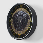 Zwart Medusa Gorgon Grieks Sleutel Romeins cijfer (Hoek)