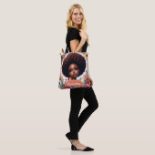 Zwart meisje Afrikaans Amerikaans met Afro Tote Bag (Op model)