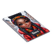 Zwart meisje Afrikaans Amerikaans met vlechten Notitieboek (Rechterzijde)