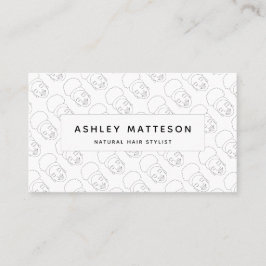 Zwart meisje Afro Natural Hair Stylist Black White Visitekaartje