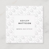 Zwart meisje Afro Natural Hair Stylist White Black Vierkante Visitekaartje (Voorkant)