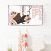 Zwart Meisje Afstudeerder Magic Floral Afstuderen Spandoek (Insitu)