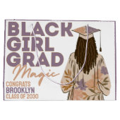 Zwart Meisje Afstudeerder Magic Floral Boho Afstud Groot Cadeauzakje (Achterkant)