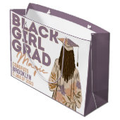 Zwart Meisje Afstudeerder Magic Floral Boho Afstud Groot Cadeauzakje (Achterkant Gekanteld)