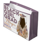 Zwart Meisje Afstudeerder Magic Floral Boho Afstud Groot Cadeauzakje (Voorkant Gekanteld)