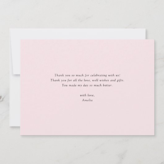 Zwart Meisje Ballerina in Roze Jurk Verjaardag Bedankkaart (Achterkant)