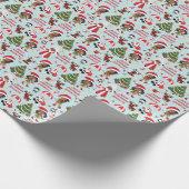 Zwart Meisje Elf Kerstmis Gepersonaliseerd Cadeaupapier (Hoek)