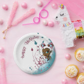 Zwart meisje en ijskap op zaterdag papieren bordje (Feest)