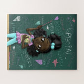 Zwart meisje en positieve woorden legpuzzel (Horizontaal)