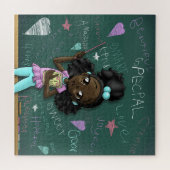 Zwart meisje en positieve woorden legpuzzel (Horizontaal)