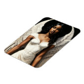 Zwart Meisje Engel Angelcore Art Magneet (Linkerzijde)