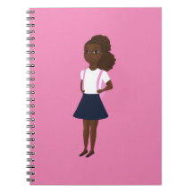 Zwart Meisje Gaat Terug Naar School Notitieboek