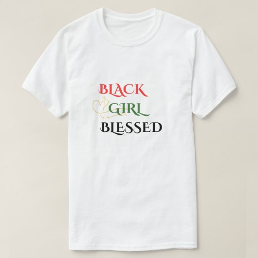 Zwart Meisje Gezegend T-shirt (Design voorkant)