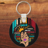  zwart meisje God zegt dat ik zwart ben Melanin Sleutelhanger (Voorkant)