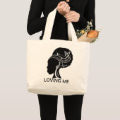 Zwart meisje, hou van me grote tote bag (Voorkant (product))