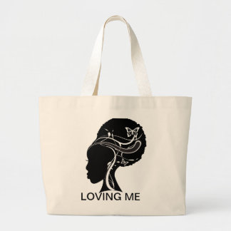 Zwart meisje, hou van me grote tote bag