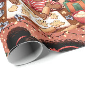 Zwart Meisje Kerst Wrapping Papier - Zusters (Rol Hoek)