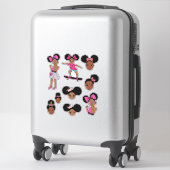 Zwart Meisje Kerstmis Decal Melanine Xmas Decals Sticker (Koffer)