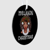 Zwart Meisje Kerstmis Magic Melanine Lelijke Kerst Ornament (voorkant)