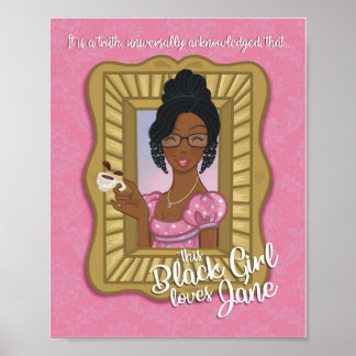 Zwart Meisje Loves Poster (mat)