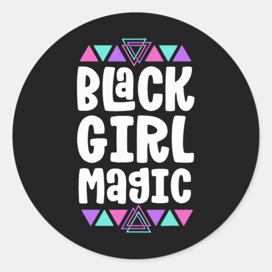 Zwart meisje Magic Black geschiedenismaand voor me Ronde Sticker (Voorkant)
