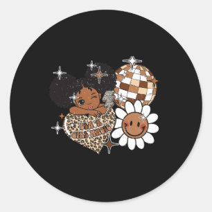 Zwart Meisje Magic Melanine Geschiedenis Meisjes A Ronde Sticker