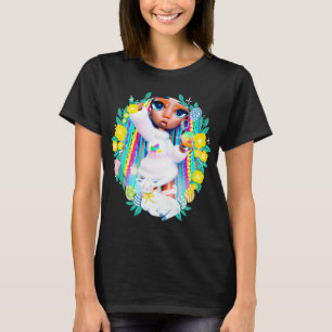 Zwart Meisje Magic Pasen Bunny Basket Ei Hunt Mela T-shirt