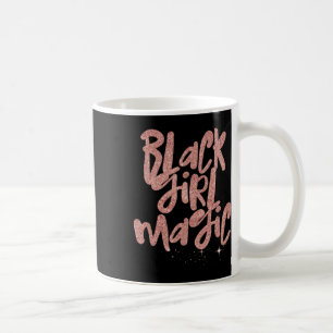 Zwart Meisje Magic Roze Sterren Afro Zwart Koningi Koffiemok