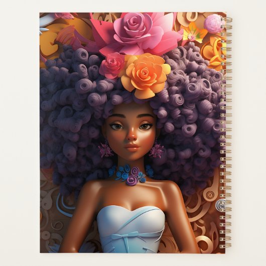 Zwart meisje magie melanine bruine huid meisjes bl planner (Achterkant)