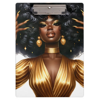 Zwart meisje magie melanine bruine huid meisjes si klembord