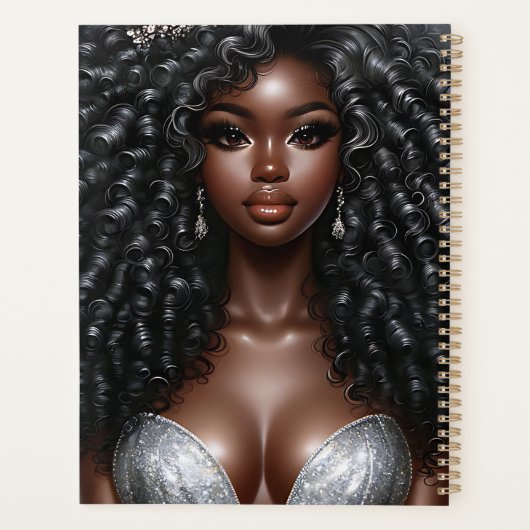 Zwart meisje magie melanine bruine huid meisjes zu planner (Achterkant)