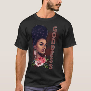 Zwart Meisje Magische Godin Afro Meisje Geloof God T-shirt