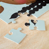 Zwart meisje met bloemen gepersonaliseerde puzzel legpuzzel (Zijkant)