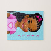 Zwart meisje met braids persoonlijke jigzaag Puzzl Legpuzzel (Horizontaal)
