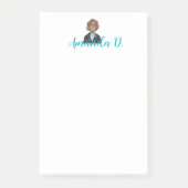 Zwart meisje met bril gepersonaliseerd post-it® notes (Voorkant)