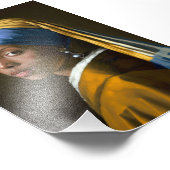 Zwart meisje met parels, klassieke kunst, zwarte v foto afdruk (Hoek)