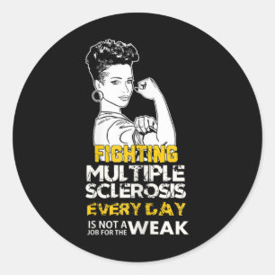 zwart meisje multiple sclerose krijger sterke vrou ronde sticker