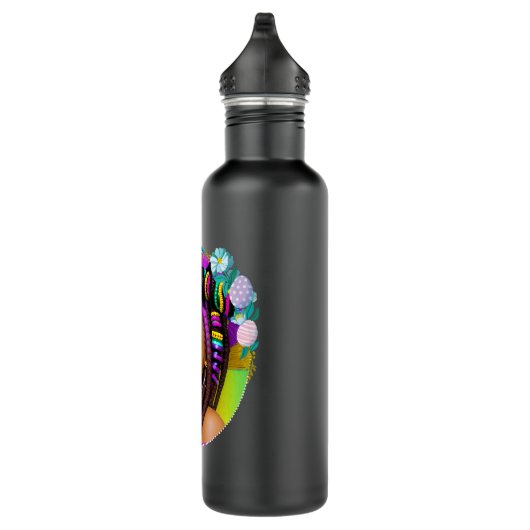 Zwart Meisje Pasen Magic Bruin Huid Meisjes Lente  Waterfles (Rechts)