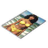 Zwart Meisje Pinup Melanine Bikini Model Notitieboek (Linkerzijde)